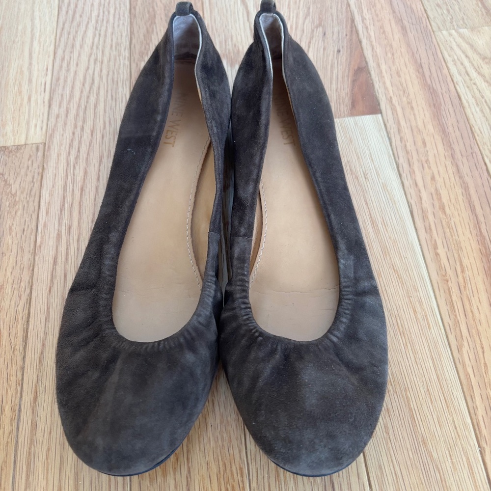 Nine West brown leather flats